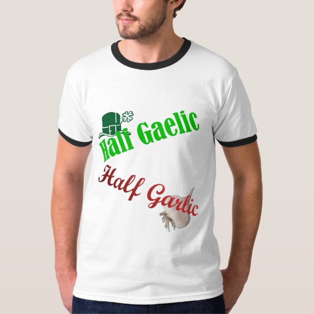 T-shirt Demi de chemise des hommes de gaélique/à moitié (Devant)