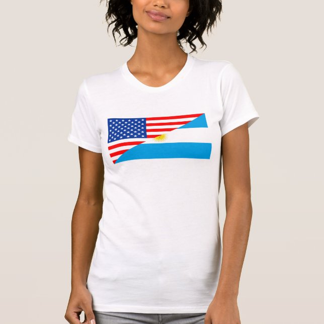 T-shirt demi de coun des Etats-Unis de drapeau des (Devant)