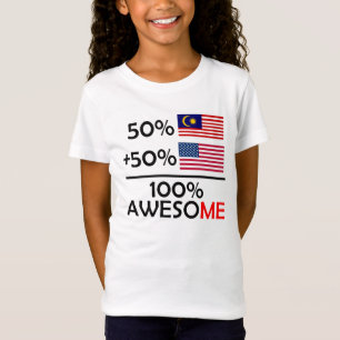 T-Shirt Demi de demi d'Américain malaisien