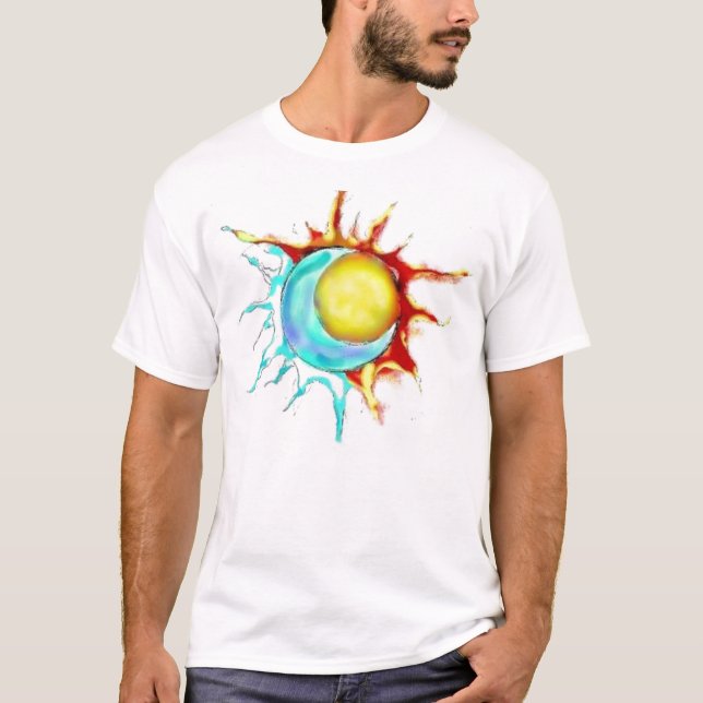 T-shirt demi de demi-lune du soleil (Devant)