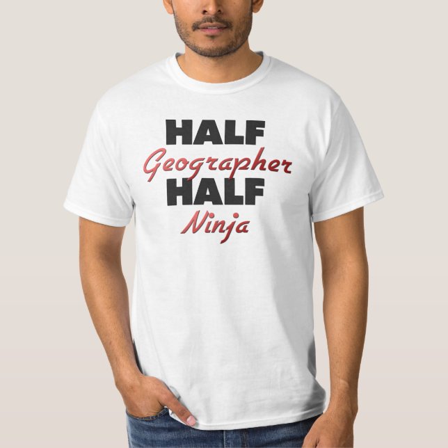 T-shirt Demi de géographe demi de Ninja (Devant)