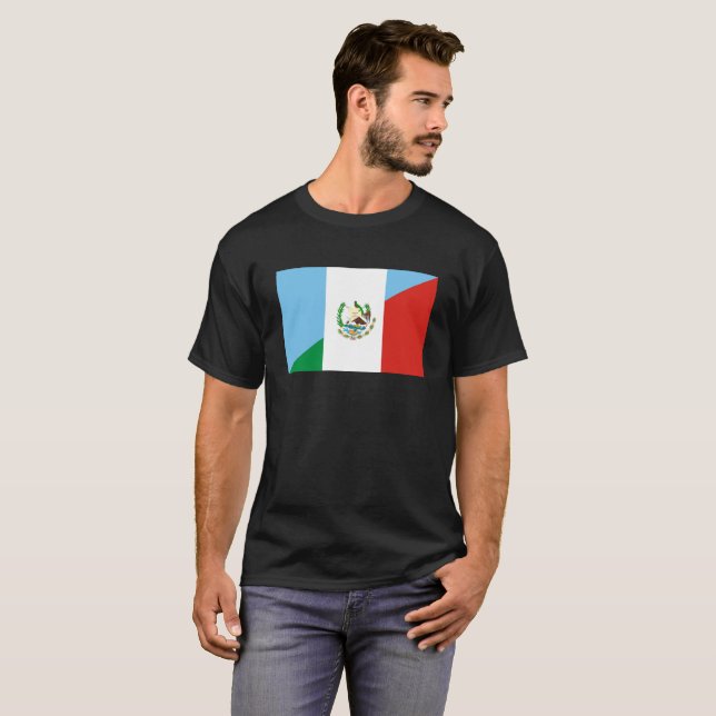 T-shirt demi de symbole de drapeau du Guatemala Mexique (Devant entier)
