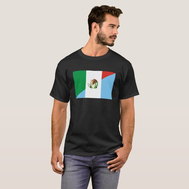 T-shirt demi de symbole de pays de drapeau du Mexique (Devant entier)