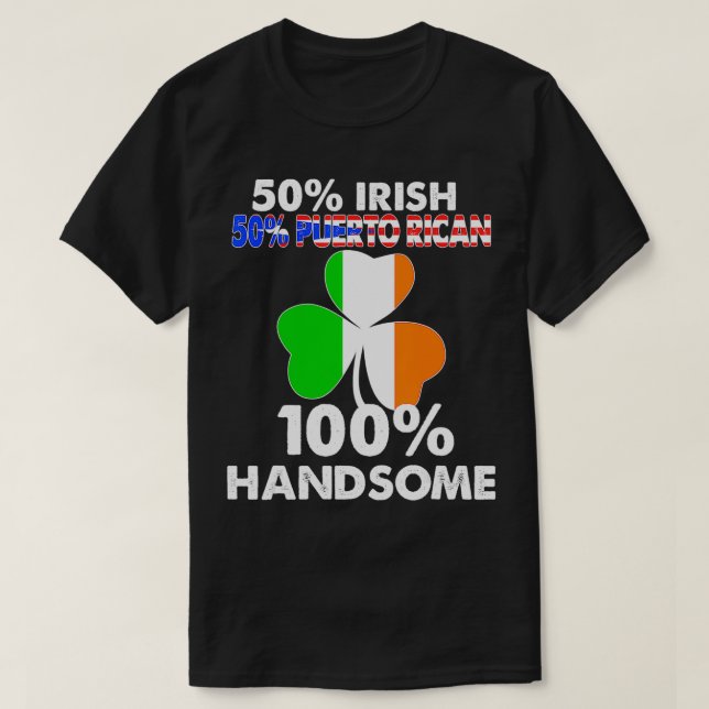 T-shirt Demi-irlandais demi-porto-ricain belle St patrick (Design devant)