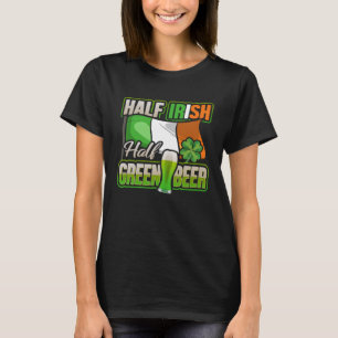 T-shirt Demi-irlandais demi-verte bière St Patrick s Day