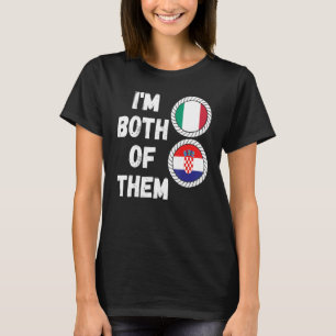 T-shirt Demi-Italien Demi-Croate Patrimoine Italia Croatie