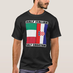 T-shirt Demi-Italien Demi-Croate Patrimoine Italia Croatie