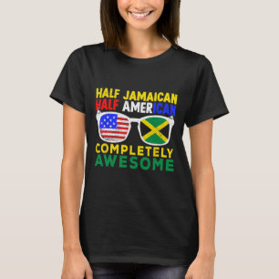 T-shirt Demi-Jamaïcain Demi-Américain Fête de l'Indépendan