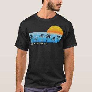 T-shirt Demi-lune vintage Cay BS Palm Trees Sunset Beach