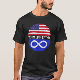 T-shirt Demi-métis américains Drapeau américain Patrimoine