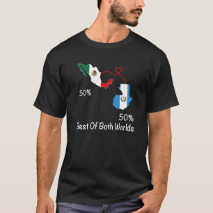 T-shirt Demi-Mexicaine Demi-Guatemala Carte du drapeau Mex