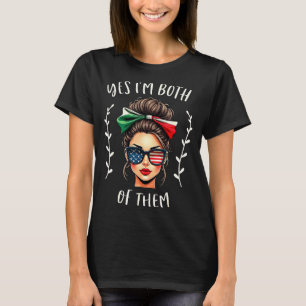 T-shirt Demi mexicano américain tous les deux drapeau du M