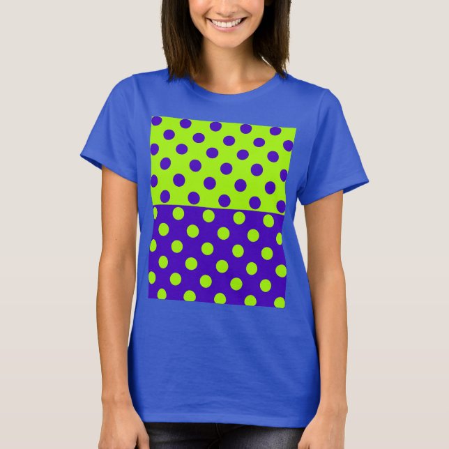 T-shirt Demi-points bleus et verts   (Devant)