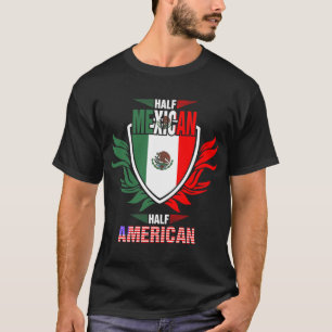 T-shirt Demi-shirt mexicain mi-américain