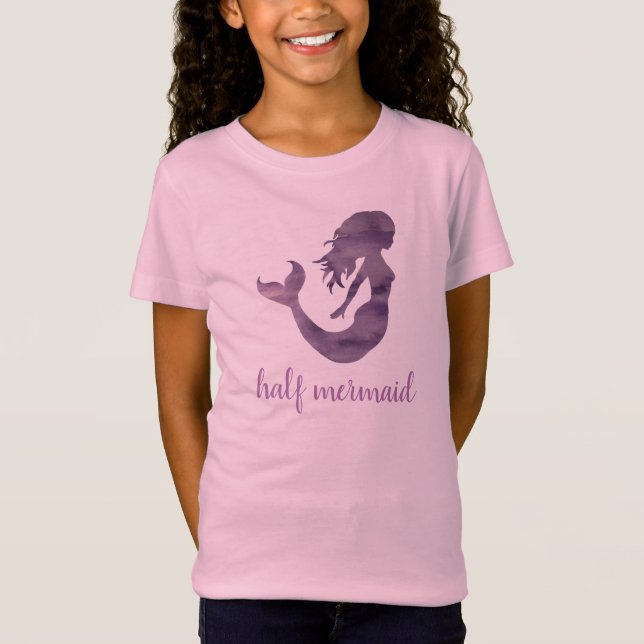 T-Shirt Demi-sirène violet rose (Devant)