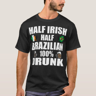 T-shirt Demi-St patrick brésilien à moitié irlandais
