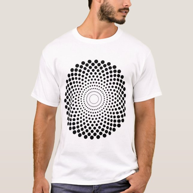 T-shirt Demi-teinte Cercle 02 - Noir (Devant)