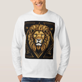 T-shirt demi-ton Lion géométrique : Texture gras e