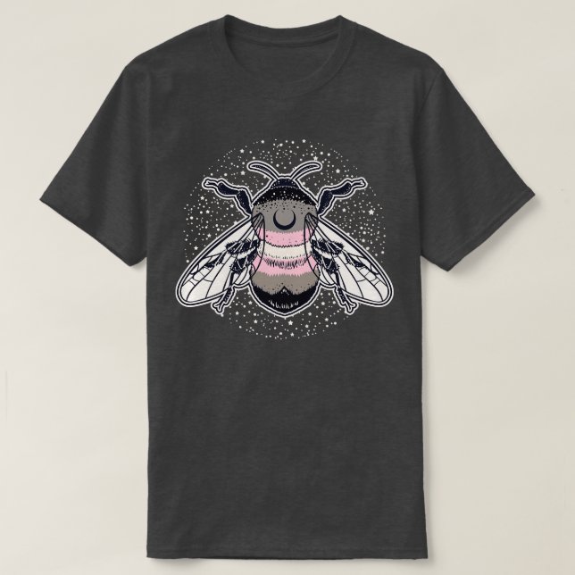 T-shirt Démigirl Bee Fier Drapeau LGBT Pride (Design devant)