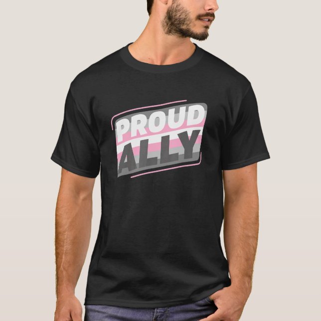 T-shirt Démigirl Demisexual Fier Ally Lgbt Démigirl Drapea (Devant)