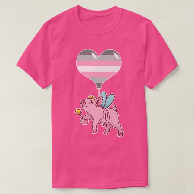 T-shirt Demigirl Pig Fairy  Nonbinary Gender  (Design devant)