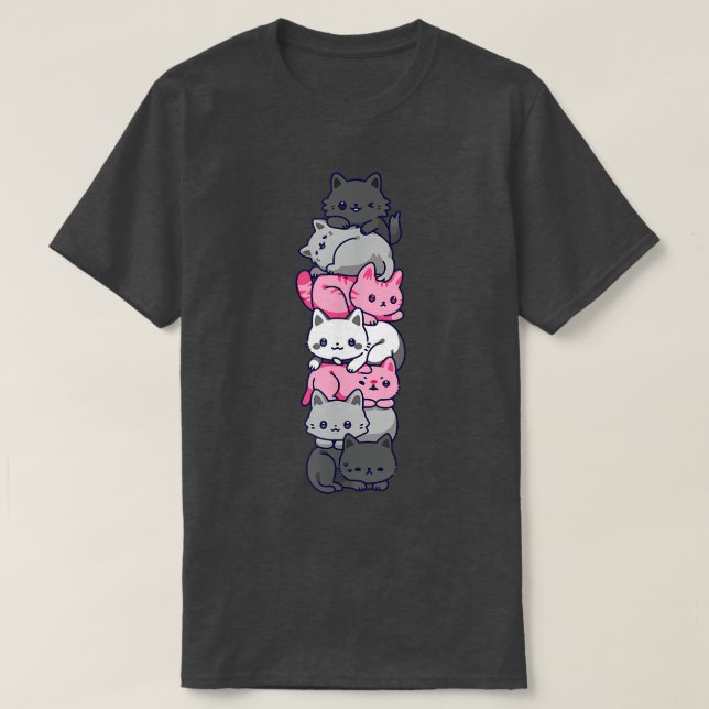 T-shirt Demigirl Pride Chat LGBT Demi Girl Drapeau Cute Ka (Design devant)