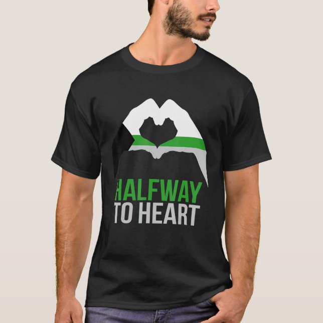 T-shirt Demiromantic Joke Heart Love Demiromantic Flag (Devant)