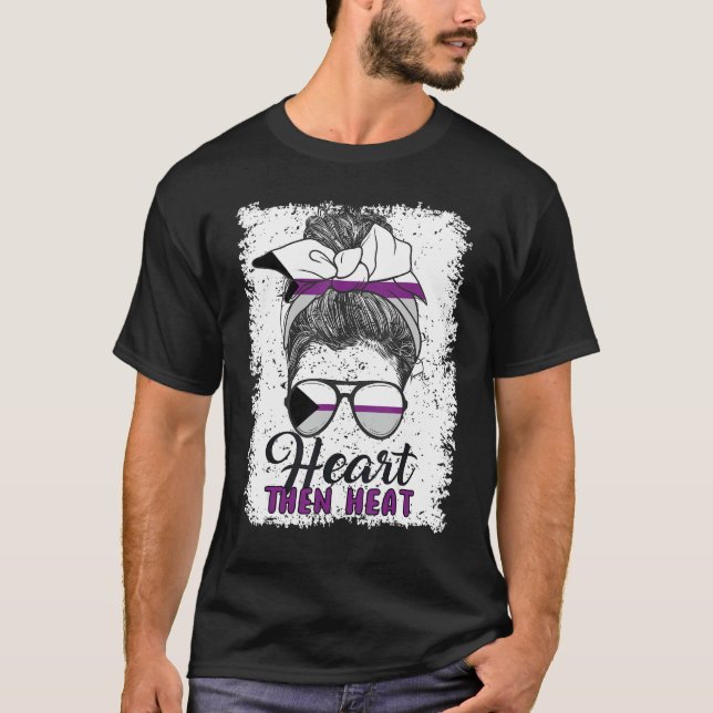 T-shirt Demisexual Joke Heart Than Heat Demisexual Flag (Devant)