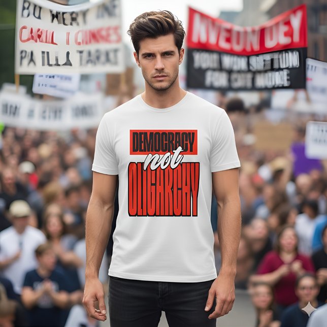 T-shirt Democracy Not Oligarchy Political Activism (Créateur téléchargé)