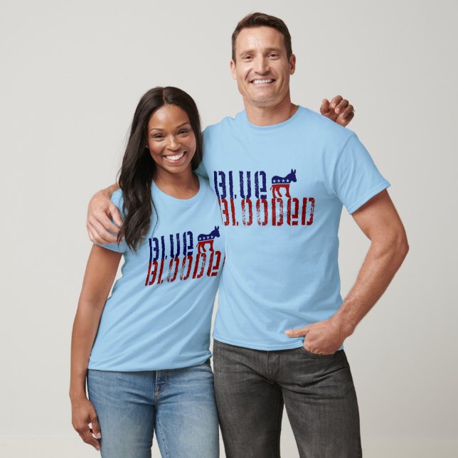 T-shirt démocrate de sang bleu. (Unisexe)