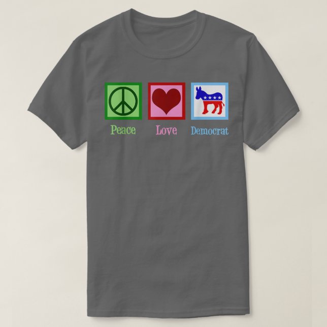 T-shirt Démocrate Peace Love (Design devant)