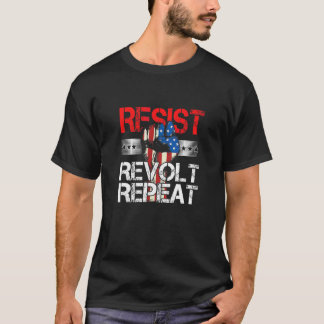 T-shirt Démocrate Résister Révolte Répéter Drapeau États-U