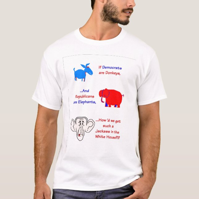 T-shirt Démocrate sont des ânes, républicains sont des (Devant)