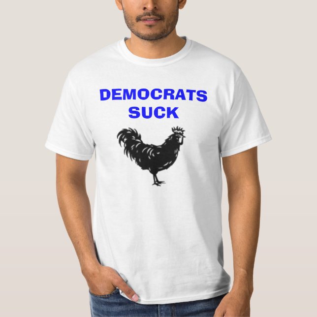 T-SHIRT DÉMOCRATE SUCENT LE COQ (Devant)