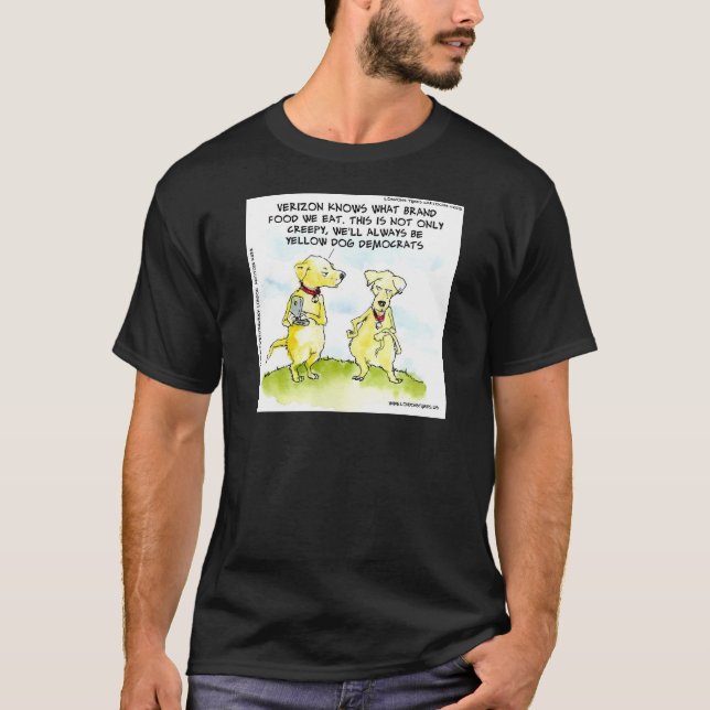 T-shirt Démocrates Yellow Dog Drôles (Devant)