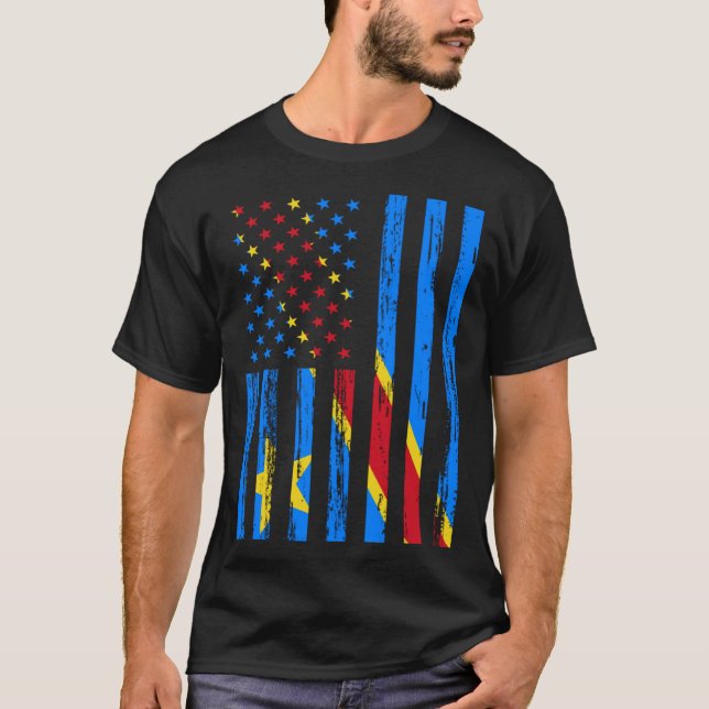 T-shirt Democratic Republic Congo Flag America US It is in (Devant)