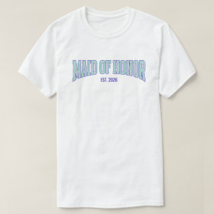T-shirt Demoiselle d'honneur Aqua + Beige rayé Navy