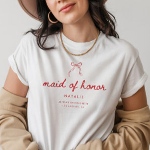 T-shirt Demoiselle d'honneur de Coquette moderne Nom Enter
