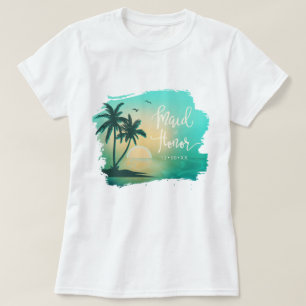 T-shirt Demoiselle d'honneur de l'île tropicale sarcelle I