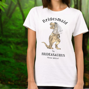 T-shirt Demoiselle d'honneur de mariage de dinosaure amusa