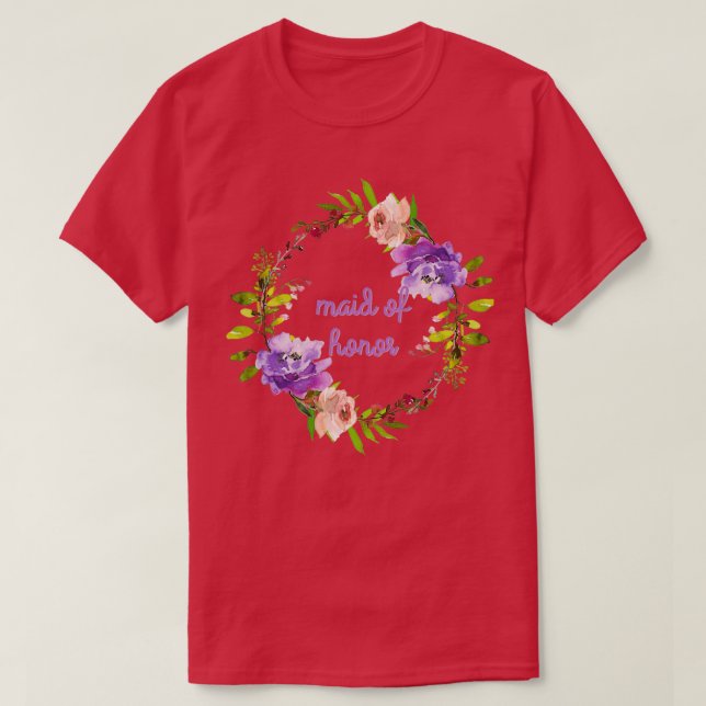 T-shirt Demoiselle d'honneur Ensemble de mariage floral vi (Design devant)