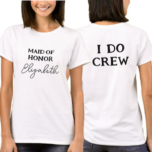 T-shirt Demoiselle d'Honneur   Équipe I Do Crew Blanc
