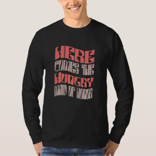 T-shirt Demoiselle d'honneur féminine affamée rétro corres