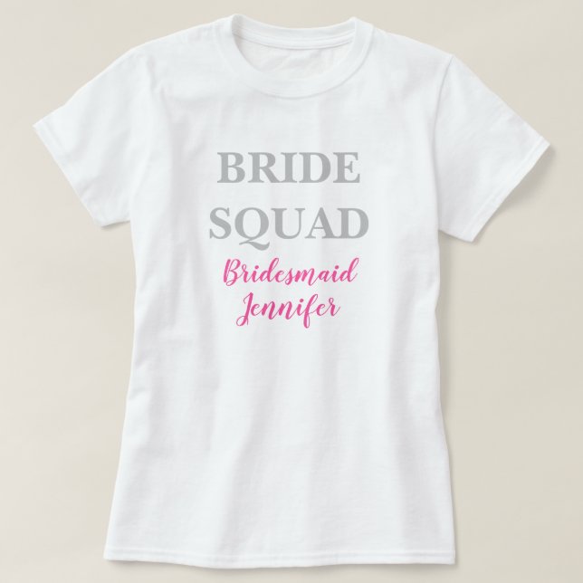 T-shirt Demoiselle d'honneur Rose personnalisé Mariage Ent (Design devant)