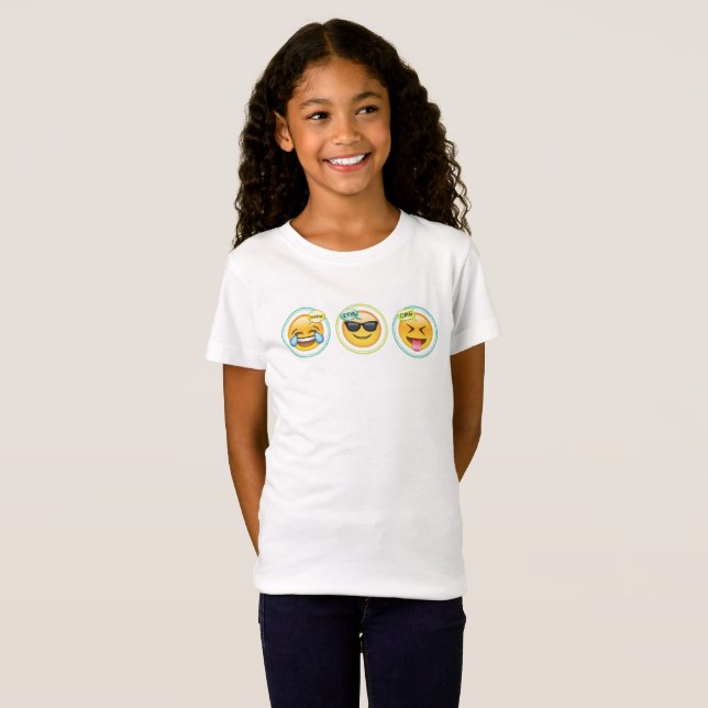 T-shirt d'Emoji de filles (Devant entier)