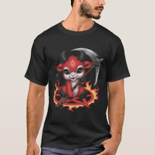 T-shirt Démon Chèvre Scythe Kawaii Kawaii Goth Satanic Bab