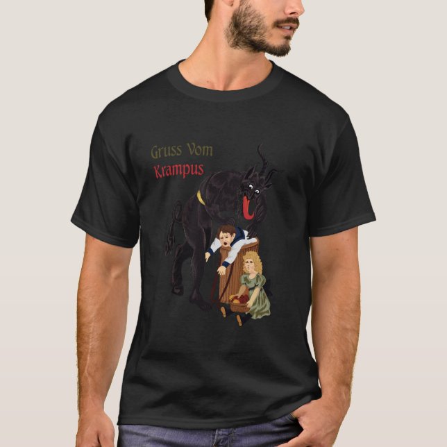 T-shirt Démon de Noël germanique Gruss Vom Krampus (Devant)