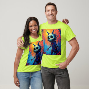 T-shirt Démon déplaisant en bois Éffrayant