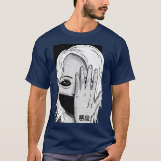 T-shirt Demon in Japanese Aesthetic Horror Girl Anime Mang