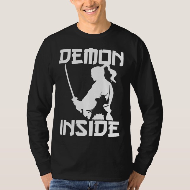 T-shirt Demon Japanese Warrior Samurai Katana Sword Japan  (Devant)